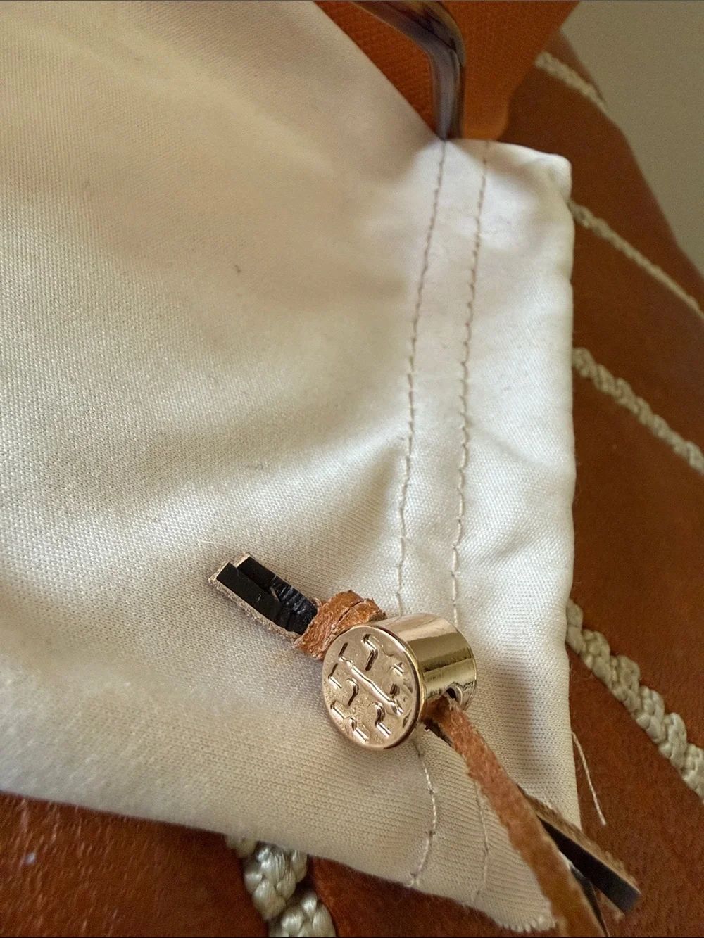 Tory Burch Tortoise & Gold Aviator Sunglasses with Orange Logo Case